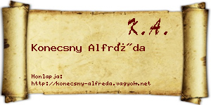 Konecsny Alfréda névjegykártya